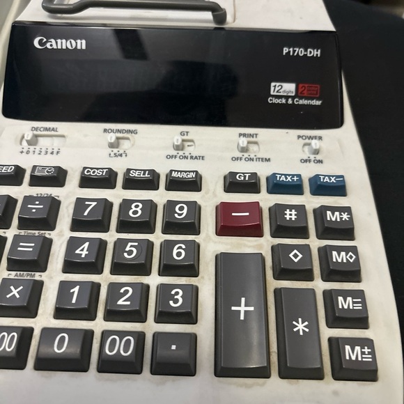 LOT OF 3 VINTAGE Electronic Printing Calculators Canon P170-DH & MP18DII - Picture 14 of 16